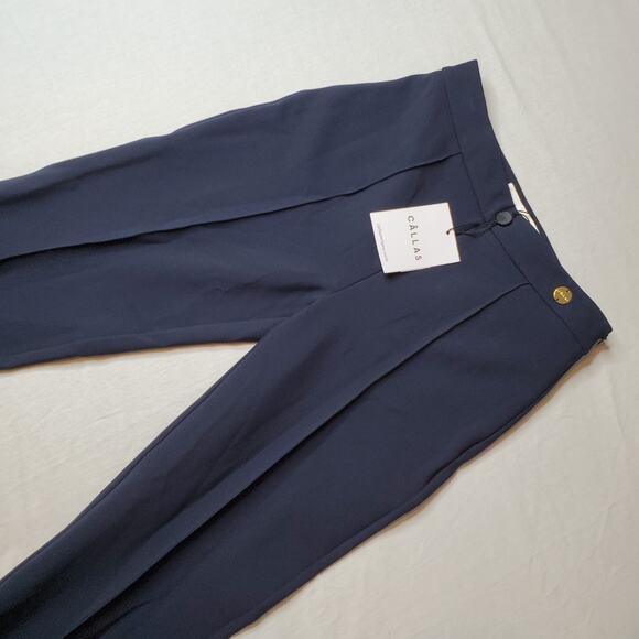 Callas Milano Women's Size 42 (US-6) NWT Lola Compact Crepe High Waist Pant Blue - Picture 1 of 9